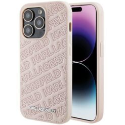 Karl Lagerfeld case for iPhone 15 Pro Max 6,7" KLHCP15XPQKPMP pink HC QUILTED K PATTERN