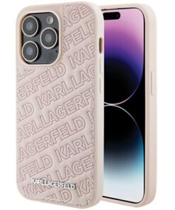 Karl Lagerfeld case for iPhone 15 Pro Max 6,7" KLHCP15XPQKPMP pink HC QUILTED K PATTERN