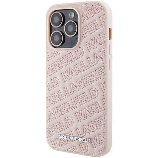 Karl Lagerfeld case for iPhone 15 Pro Max 6,7" KLHCP15XPQKPMP pink HC QUILTED K PATTERN - Image 2