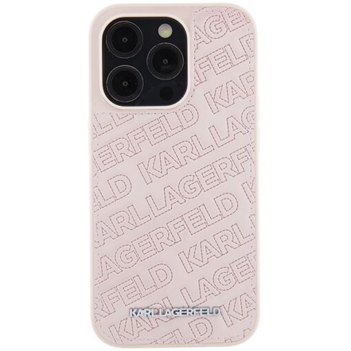 Karl Lagerfeld case for iPhone 15 Pro Max 6,7" KLHCP15XPQKPMP pink HC QUILTED K PATTERN - Image 3