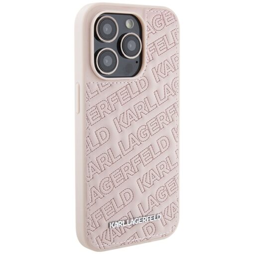 Karl Lagerfeld case for iPhone 15 Pro Max 6,7" KLHCP15XPQKPMP pink HC QUILTED K PATTERN - Image 4