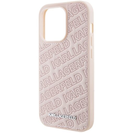 Karl Lagerfeld case for iPhone 15 Pro Max 6,7" KLHCP15XPQKPMP pink HC QUILTED K PATTERN - Image 6