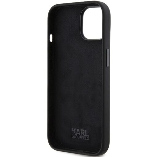 Karl Lagerfeld case for iPhone 15 6,1" KLHCP15SSMHKNPK black HC SILICONE IKONIK METAL PIN - Image 7