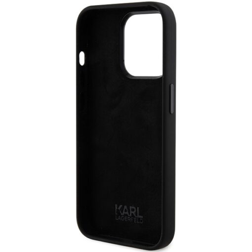Karl Lagerfeld case for iPhone 15 Pro 6,1" KLHCP15LSMHKNPK black HC SILICONE IKONIK METAL PIN - Image 7
