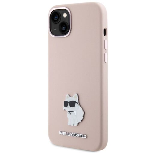 Karl Lagerfeld case for iPhone 15 Plus 6,7" KLHCP15MSMHCNPP pink HC SILICONE C METAL PIN - Image 2