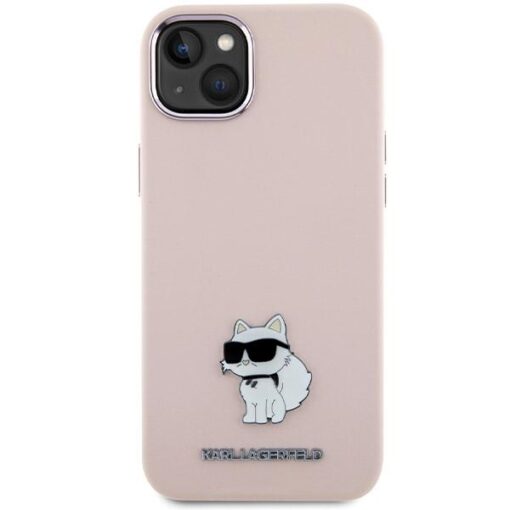 Karl Lagerfeld case for iPhone 15 Plus 6,7" KLHCP15MSMHCNPP pink HC SILICONE C METAL PIN - Image 3