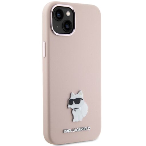 Karl Lagerfeld case for iPhone 15 Plus 6,7" KLHCP15MSMHCNPP pink HC SILICONE C METAL PIN - Image 4