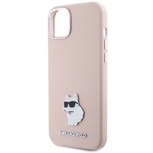 Karl Lagerfeld case for iPhone 15 Plus 6,7" KLHCP15MSMHCNPP pink HC SILICONE C METAL PIN - Image 6