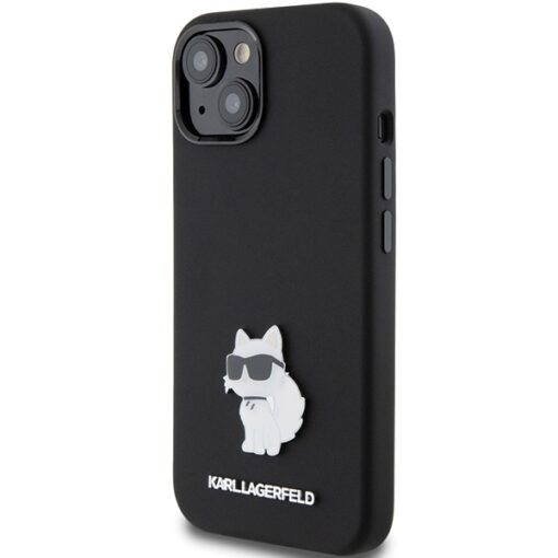 Karl Lagerfeld case for iPhone 15 Plus 6,7" KLHCP15MSMHCNPK black HC SILICONE C METAL PIN - Image 2