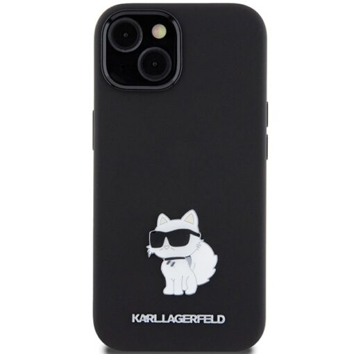 Karl Lagerfeld case for iPhone 15 Plus 6,7" KLHCP15MSMHCNPK black HC SILICONE C METAL PIN - Image 3