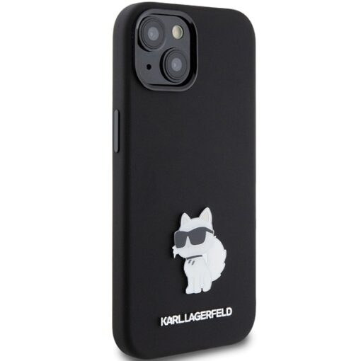 Karl Lagerfeld case for iPhone 15 Plus 6,7" KLHCP15MSMHCNPK black HC SILICONE C METAL PIN - Image 4