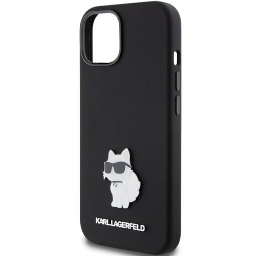 Karl Lagerfeld case for iPhone 15 Plus 6,7" KLHCP15MSMHCNPK black HC SILICONE C METAL PIN - Image 6