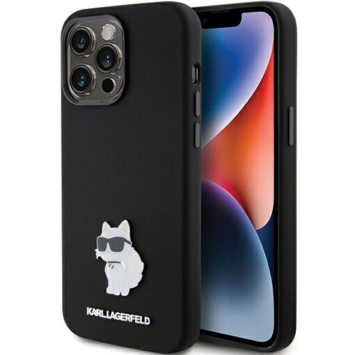 Karl Lagerfeld case for iPhone 15 Pro 6,1" KLHCP15LSMHCNPK black HC SILICONE C METAL PIN