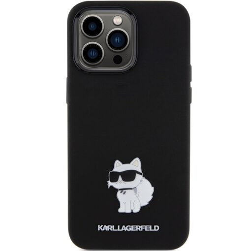 Karl Lagerfeld case for iPhone 15 Pro 6,1" KLHCP15LSMHCNPK black HC SILICONE C METAL PIN - Image 3