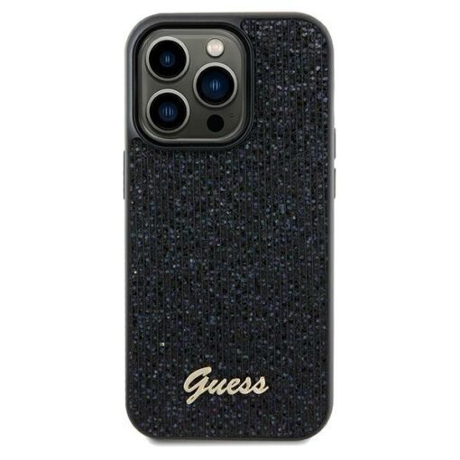 Guess case for iPhone 12 / 12 Pro 6,1" GUHCP12MPMSDGSK black HC PU DISCO SCRIPT METAL