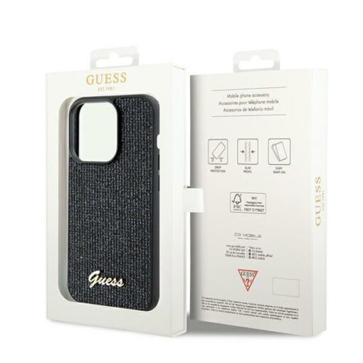 Guess case for iPhone 13 Pro 6,1" GUHCP13LPMSDGSK black HC PU DISCO SCRIPT METAL - Image 8