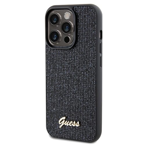 Guess case for iPhone 14 Pro 6,1" GUHCP14LPMSDGSK HC PU DISCO SCRIPT METAL BLACK - Image 2