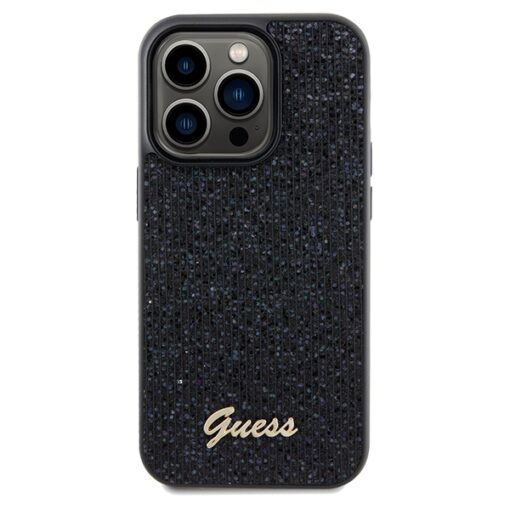 Guess case for iPhone 14 Pro 6,1" GUHCP14LPMSDGSK HC PU DISCO SCRIPT METAL BLACK - Image 3