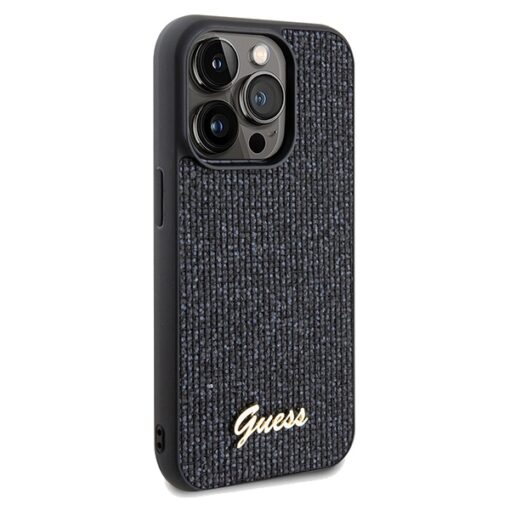 Guess case for iPhone 14 Pro 6,1" GUHCP14LPMSDGSK HC PU DISCO SCRIPT METAL BLACK - Image 4