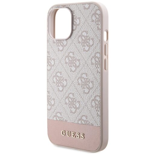 Guess case for iPhone 15 Pro Max 6,7" GUHCP15SG4GLPI pink HC PC/TPU 4G PU BOTTOM STRIPE - Image 6