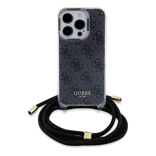 Guess case for iPhone 15 Pro 6,1" GUHCP15LHC4SEK black HC CROSSBODY CORD 4G PRINT - Image 2