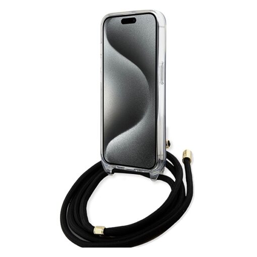 Guess case for iPhone 15 Pro 6,1" GUHCP15LHC4SEK black HC CROSSBODY CORD 4G PRINT - Image 4