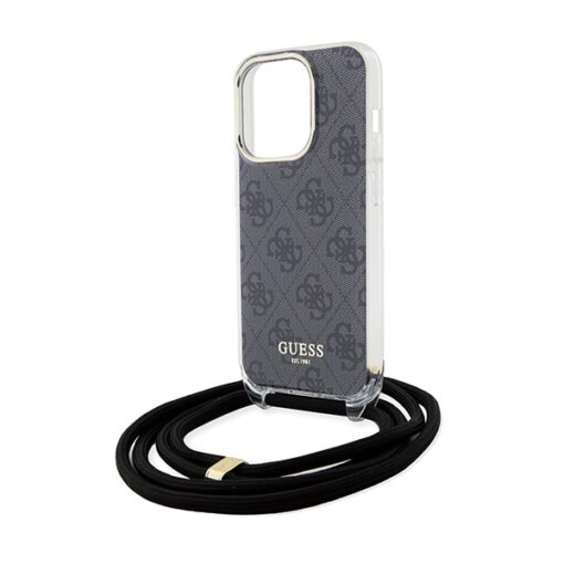 Guess case for iPhone 15 Pro 6,1" GUHCP15LHC4SEK black HC CROSSBODY CORD 4G PRINT - Image 5