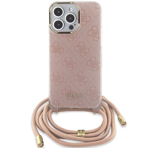 Guess case for iPhone 15 Pro 6,1" GUHCP15LHC4SEP pink HC CROSSBODY CORD 4G PRINT - Image 2