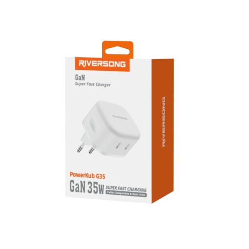 Riversong wall charger PowerKub G35 2x USB-C 35W white AD107 - Image 2