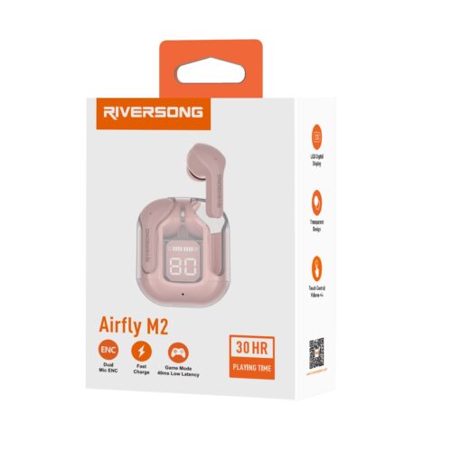 Riversong Bluetooth earphones AirFly M2 TWS pink EA233 - Image 2