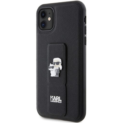 Karl Lagerfeld case for iPhone 11 KLHCN61GSAKCPK black HC GRIPSTAND SAFFIANO KC PINS - Image 2