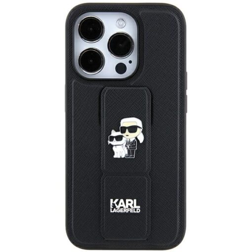Karl Lagerfeld case for iPhone 11 KLHCN61GSAKCPK black HC GRIPSTAND SAFFIANO KC PINS - Image 4