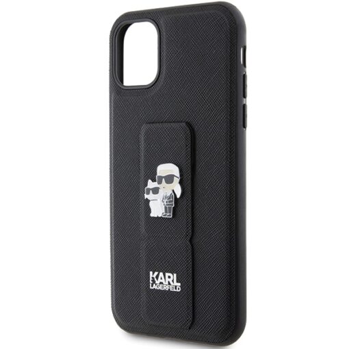 Karl Lagerfeld case for iPhone 11 KLHCN61GSAKCPK black HC GRIPSTAND SAFFIANO KC PINS - Image 6