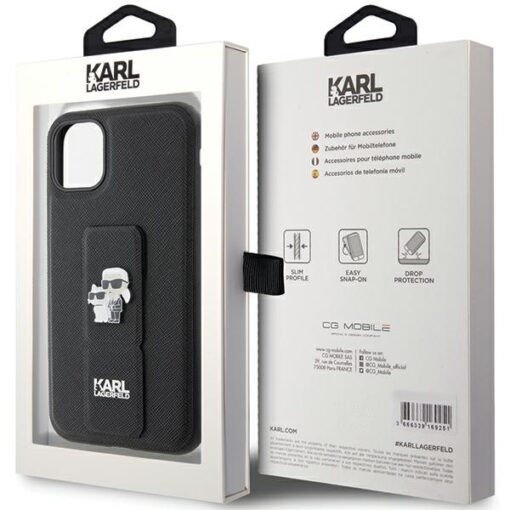 Karl Lagerfeld case for iPhone 11 KLHCN61GSAKCPK black HC GRIPSTAND SAFFIANO KC PINS - Image 8
