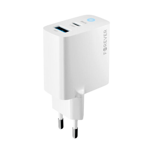 Forever TC-06-33AC GaN PD QC charger 1x USB-C 1x USB 33W white - Image 3