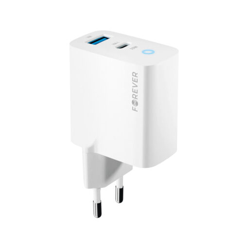 Forever TC-06-33AC GaN PD QC charger 1x USB-C 1x USB 33W white - Image 5