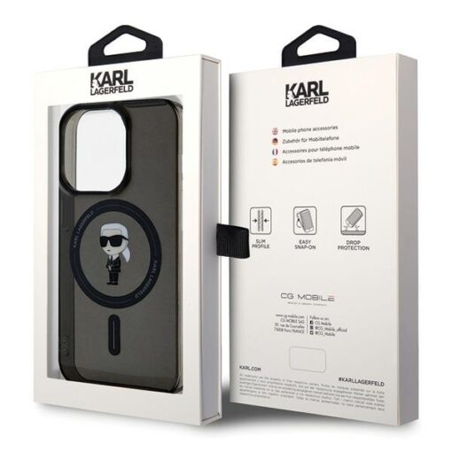 Karl Lagerfeld case for iPhone 14 Pro Max 6,7" KLHMP14XHFCKNOK black HC MAGSAFE IML IKONIK - Image 8