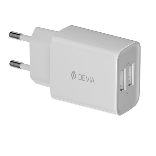 Devia wall charger Smart 2x USB 2,4A white + Lightning cable - Image 2