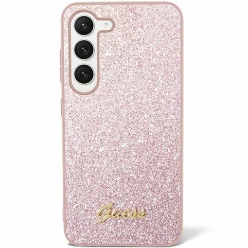 Guess case for Samsung Galaxy S24 Ultra S928 GUHCS24LHGGSHP pink hardcase Glitter Script