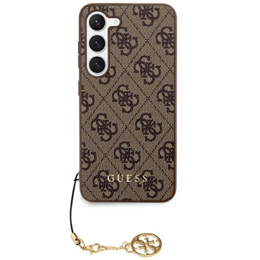 Guess case for Samsung Galaxy S24 S921 GUHCS24SGF4GBR brown hardcase 4G Charms Collection