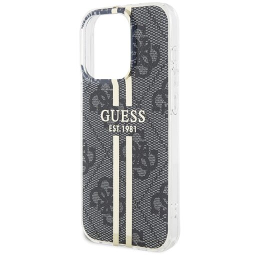 Guess case for iPhone 15 Pro Max 6,7" GUHCP15XH4PSEGK black HC IML 4G GOLD STRIPE - Image 6