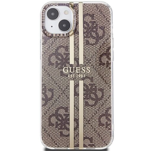 Guess case for iPhone 15 Plus 6,7" GUHCP15MH4PSEGW brown HC IML 4G GOLD STRIPE - Image 3