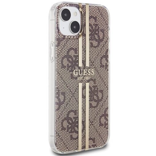 Guess case for iPhone 15 Plus 6,7" GUHCP15MH4PSEGW brown HC IML 4G GOLD STRIPE - Image 4