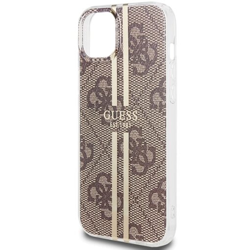 Guess case for iPhone 15 Plus 6,7" GUHCP15MH4PSEGW brown HC IML 4G GOLD STRIPE - Image 6