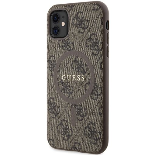 Guess case for iPhone 11 GUHMN61G4GFRW brown HC MAGSAFE PU 4G RING CLASSIC LOGO - Image 2