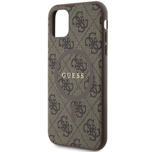 Guess case for iPhone 11 GUHMN61G4GFRW brown HC MAGSAFE PU 4G RING CLASSIC LOGO - Image 6