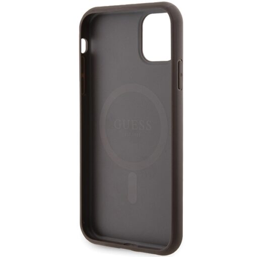 Guess case for iPhone 11 GUHMN61G4GFRW brown HC MAGSAFE PU 4G RING CLASSIC LOGO - Image 7