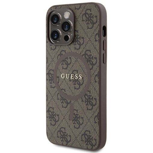 Guess case for iPhone 13 Pro 6,1" GUHMP13LG4GFRW brown HC MAGSAFE PU 4G RING CLASSIC LOGO - Image 2