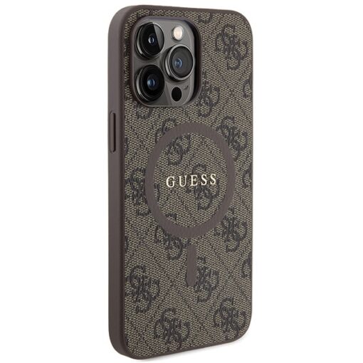 Guess case for iPhone 13 Pro 6,1" GUHMP13LG4GFRW brown HC MAGSAFE PU 4G RING CLASSIC LOGO - Image 4