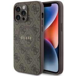 Guess case for iPhone 13 Pro Max 6,7" GUHMP13XG4GFRW brown HC MAGSAFE PU 4G RING CLASSIC LOGO
